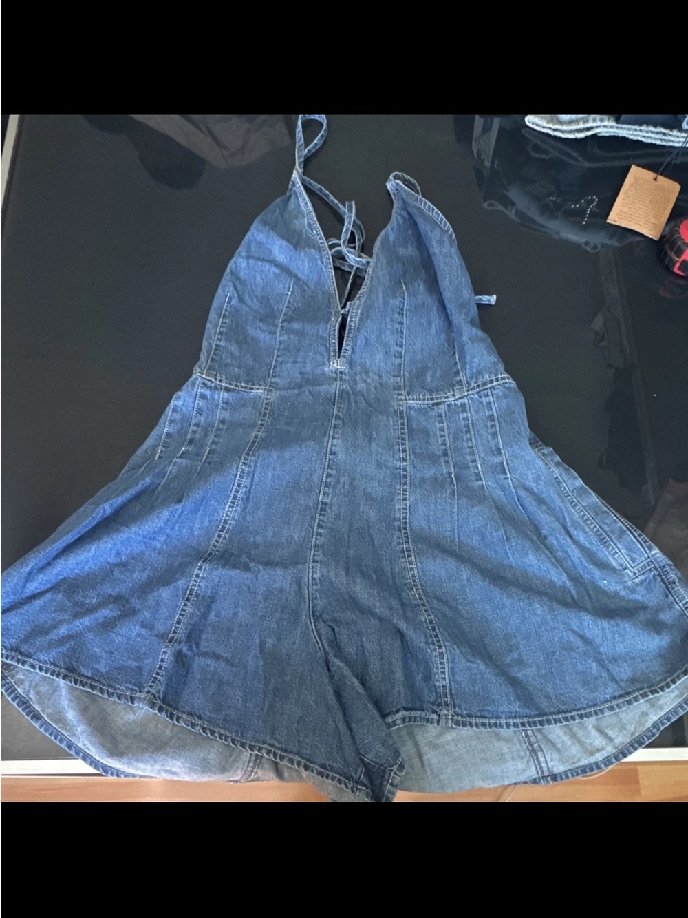 We The Free Denim Blue Girls' Halter One-Piece Romper